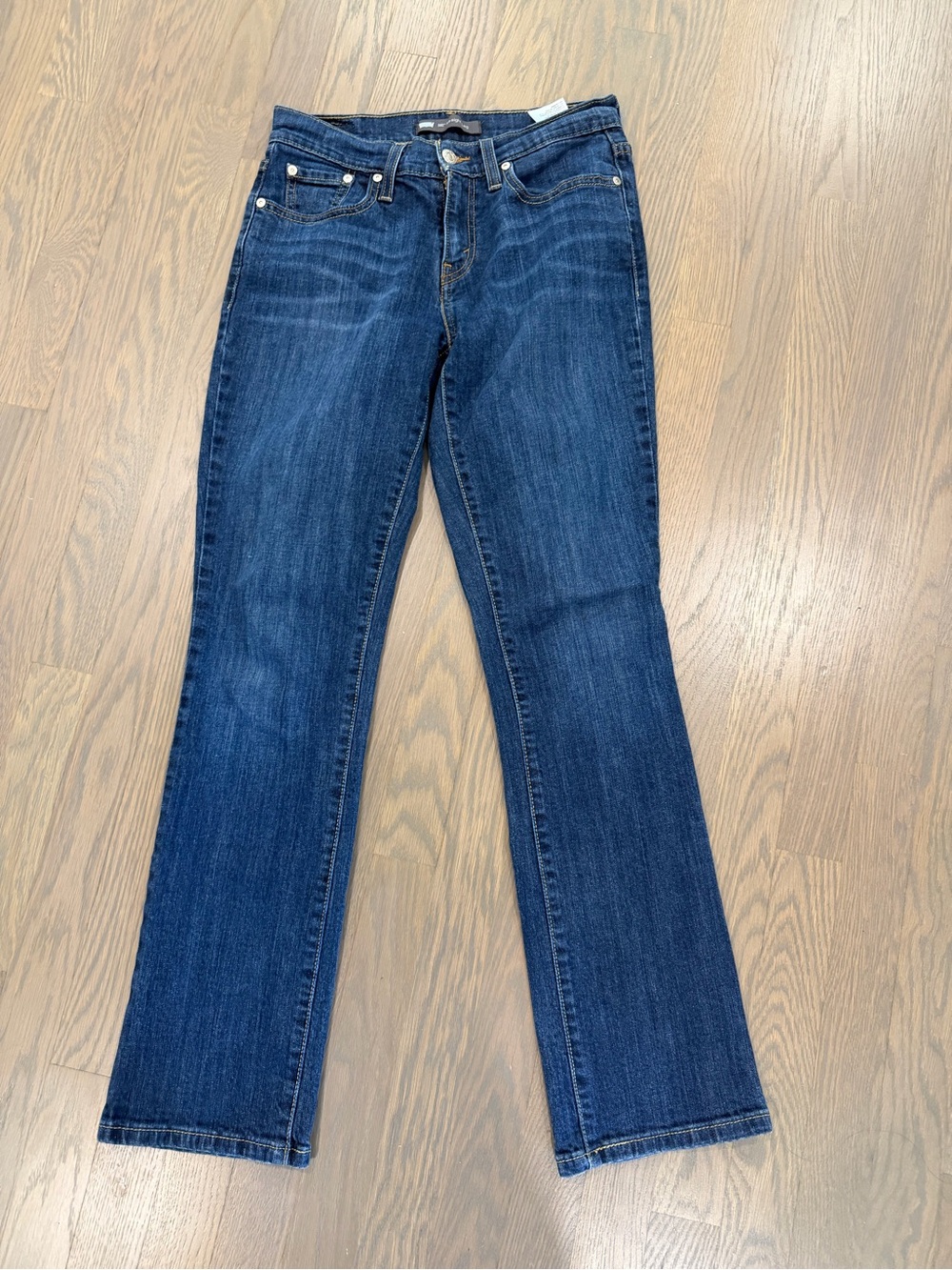 Levi’s 505 Straight Leg Jeans Women’s W26 L32 Dark Wash Classic Denim Mid Rise
